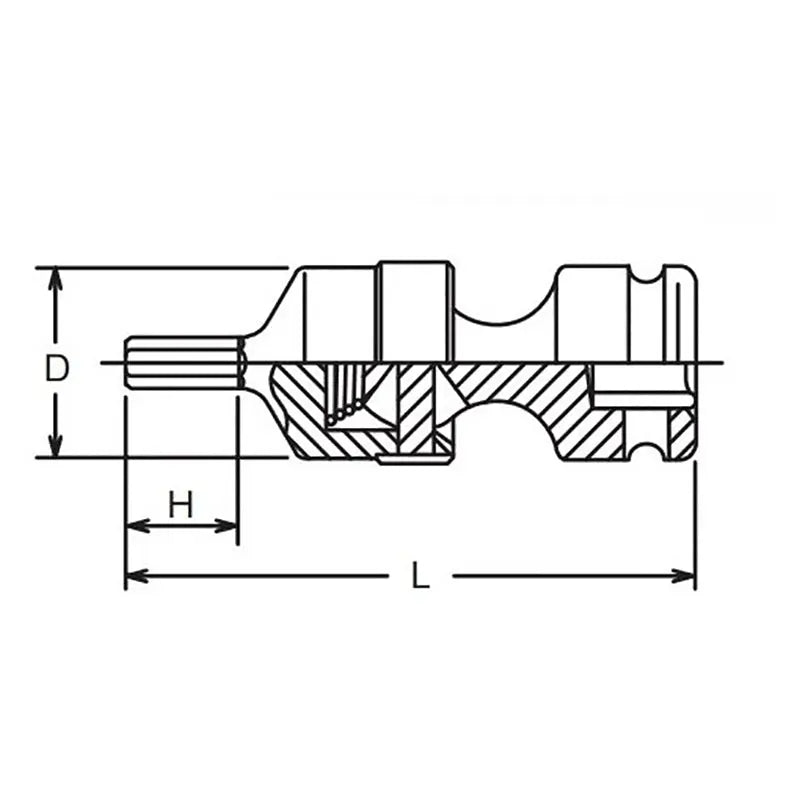 Ko-ken Tools 3/8 Sq. Dr. Universal Bit Socket 6mm Hex Length 74mm Ko-ken Tools