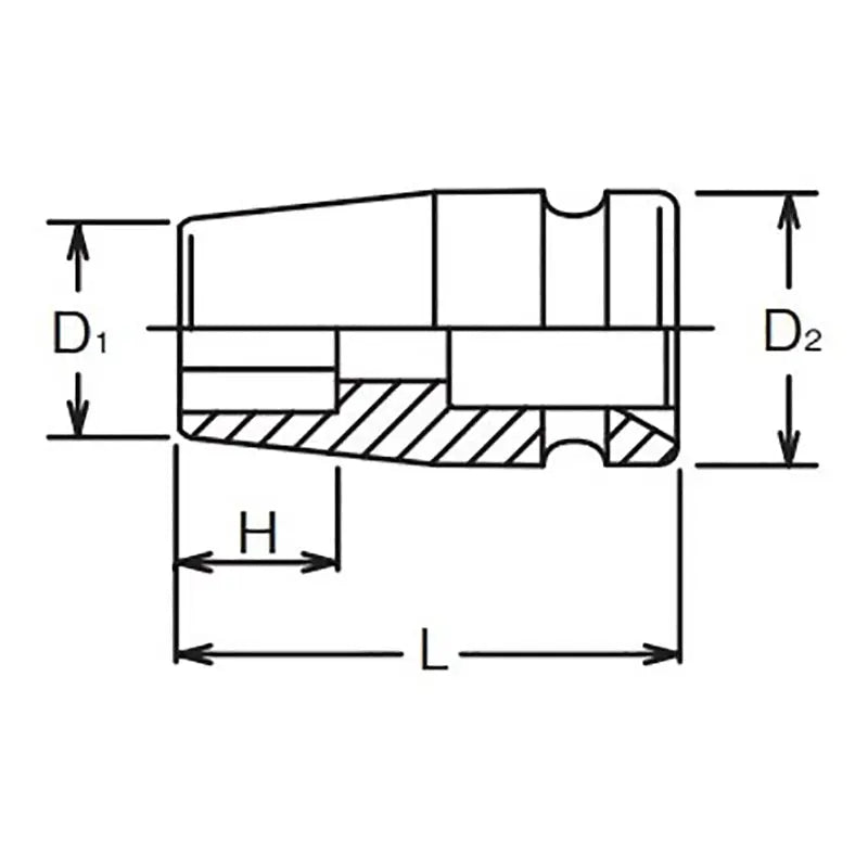 Ko-ken Tools 3/8 Sq. Dr. Socket 7mm 6 point Length 32mm Self-Tapping screw Ko-ken Tools