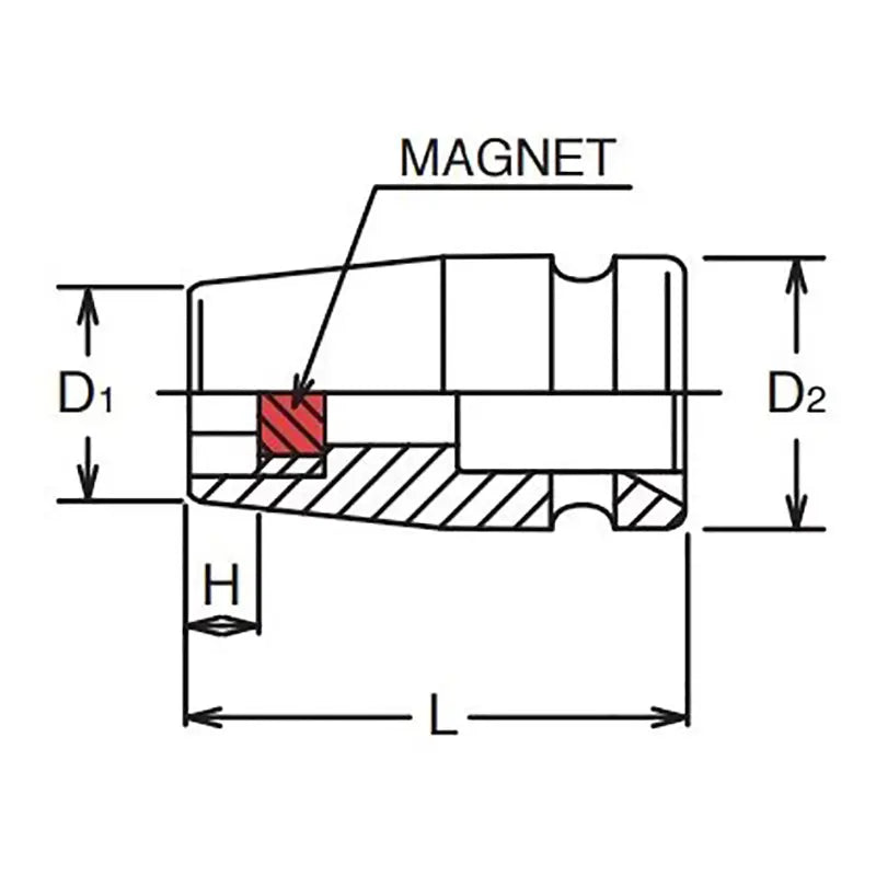 Ko-ken Tools 3/8 Sq. Dr. Socket 10mm 6 point Length 33mm Self-Tapping screw Magnet Ko-ken Tools