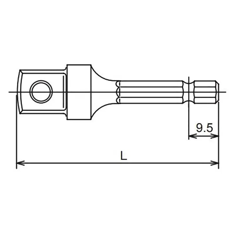 Ko-ken Tools 1/4 Hex Dr. Adaptor 1/2 Square Length 60mm Ball type Ko-ken Tools