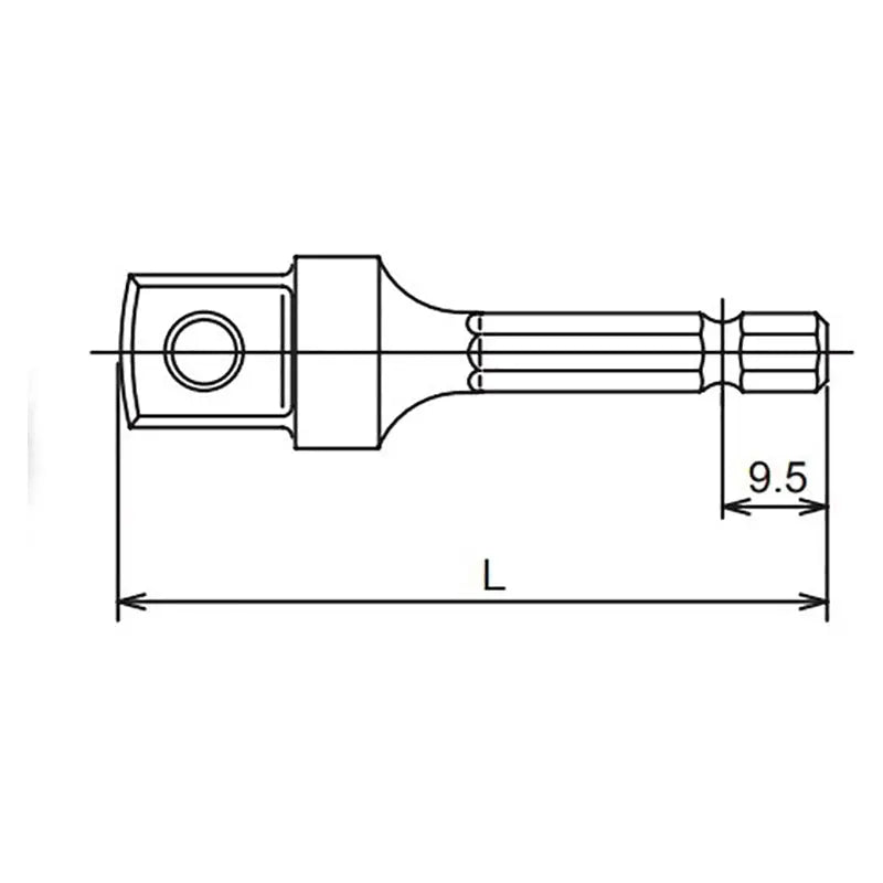 Ko-ken Tools 1/4 Hex Dr. Adaptor 1/2 Square Length 60mm Pin type Ko-ken Tools