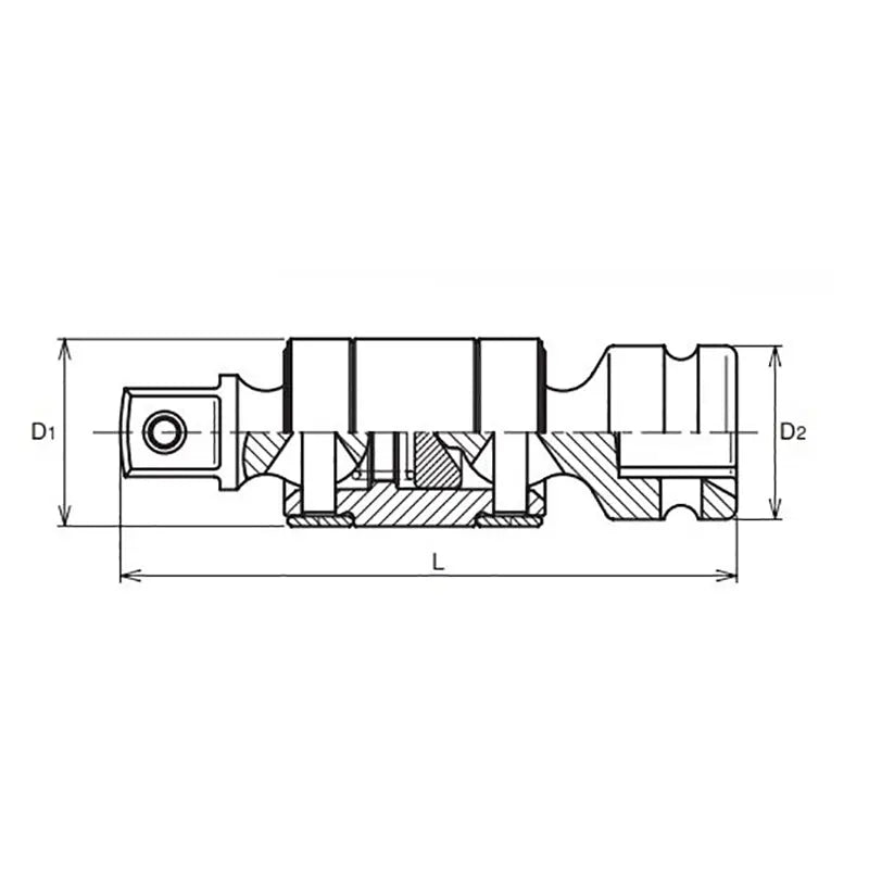 Ko-ken Tools 3/8 Sq. Dr. Impact Ball Type Universal Double Joint - Length 75mm Ko-ken Tools