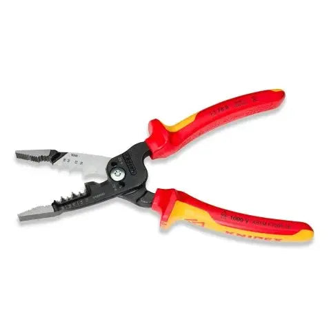 Knipex 8" Forged Wire Stripper 20-10 AWG-1000V Insulated - KN 13 78 8 SBA