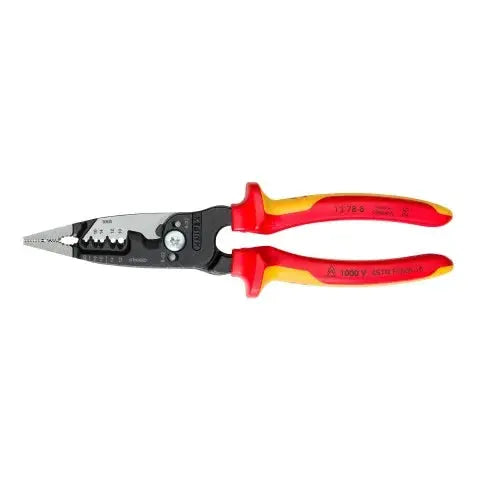 Knipex 8" Forged Wire Stripper 20-10 AWG-1000V Insulated - KN 13 78 8 SBA