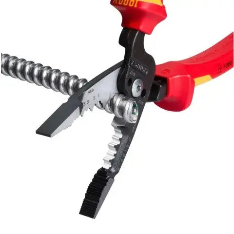 Knipex 8" Forged Wire Stripper 20-10 AWG-1000V Insulated - KN 13 78 8 SBA