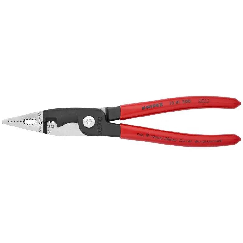 Knipex 6-in-1 Electrical Metric Wire Installation Plier, 8 in - KN 13 81 200 Knipex