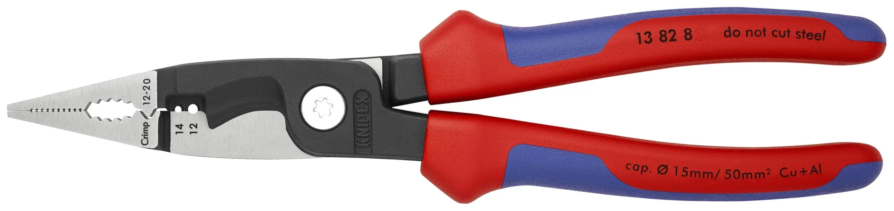 Knipex 13 82 8 KN | Electrical Installation Pliers, 12,14 AWG, Multi-Component Knipex