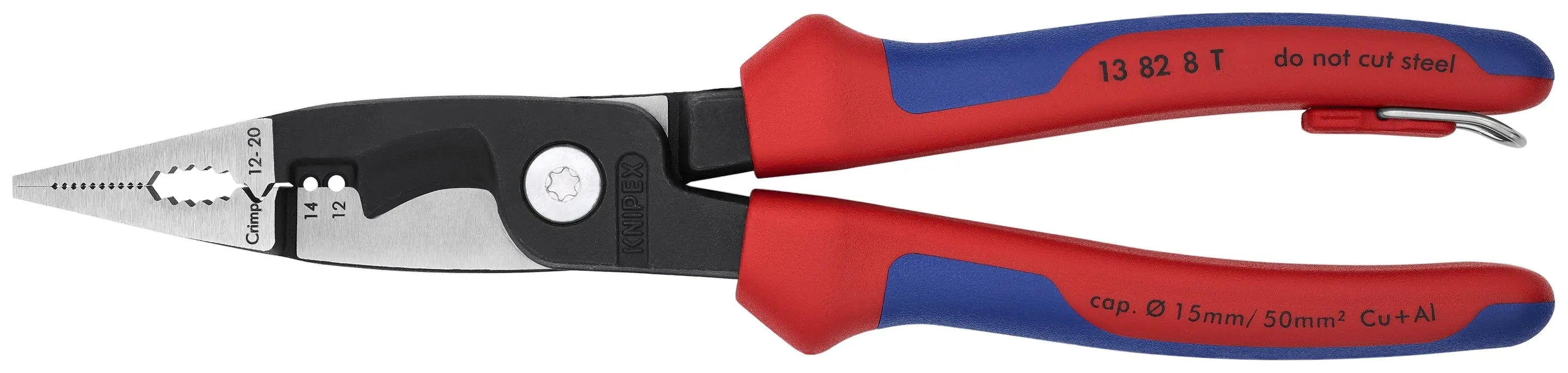 Knipex 13 82 8 T BKA KN | Electrical Installation Pliers, 12,14 AWG, Multi-Component, Tethered Attachment Knipex