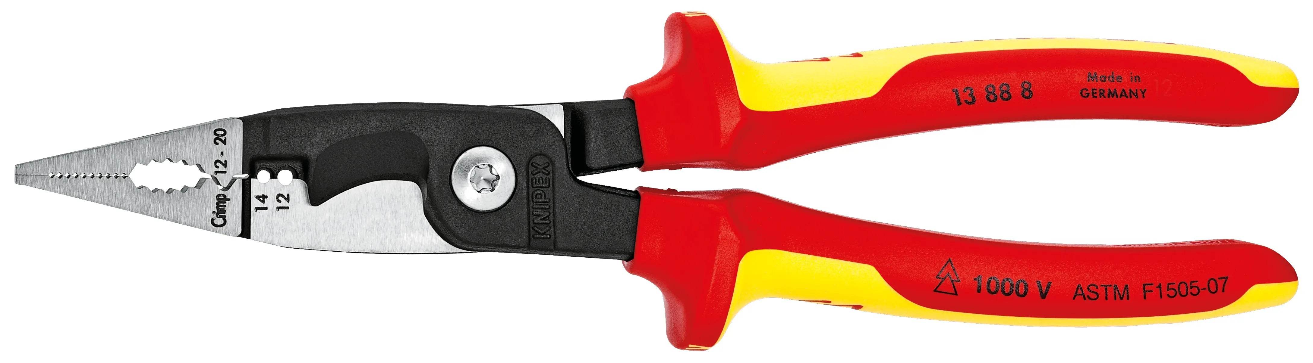 Knipex 13 88 8 US KN | Electrical Installation Pliers, 12,14 AWG, 1000V Insulated Knipex