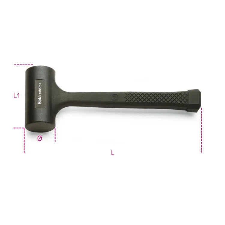 Beta Tools (Article# 1391 50) Rubber Covered Dead-Blow Hammer - BT 013910150 