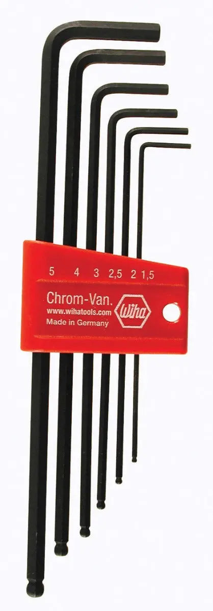 Wiha 36992, Ball End Hex Long Arm L-Key 6 Pc. Set Wiha