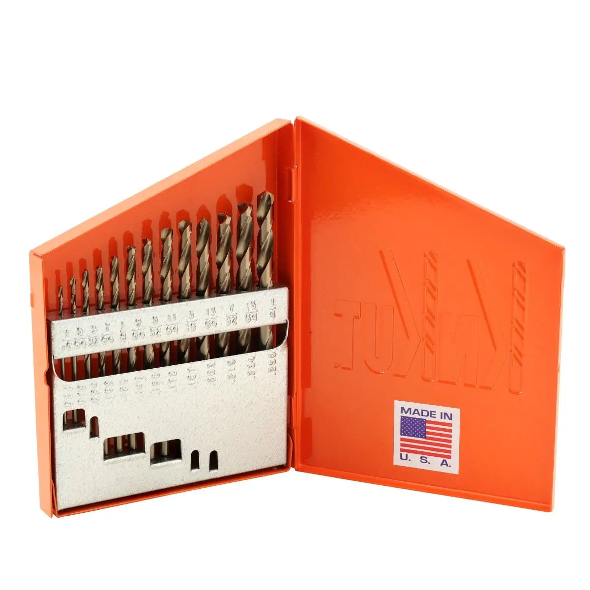 KnKut Set of 13 HD Hexagon Shank M35 Cobalt Jobber Length Drill Bit, 1/16 in - 1/4 in by 64ths - 13KK35 KnKut