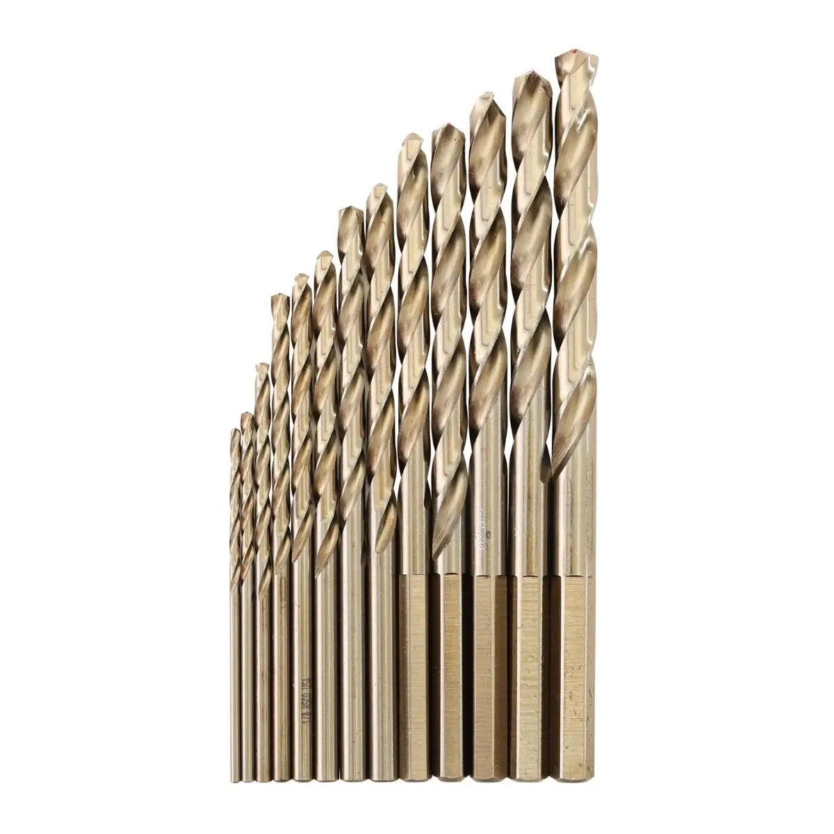 KnKut Set of 13 HD Hexagon Shank M35 Cobalt Jobber Length Drill Bit, 1/16 in - 1/4 in by 64ths - 13KK35 KnKut
