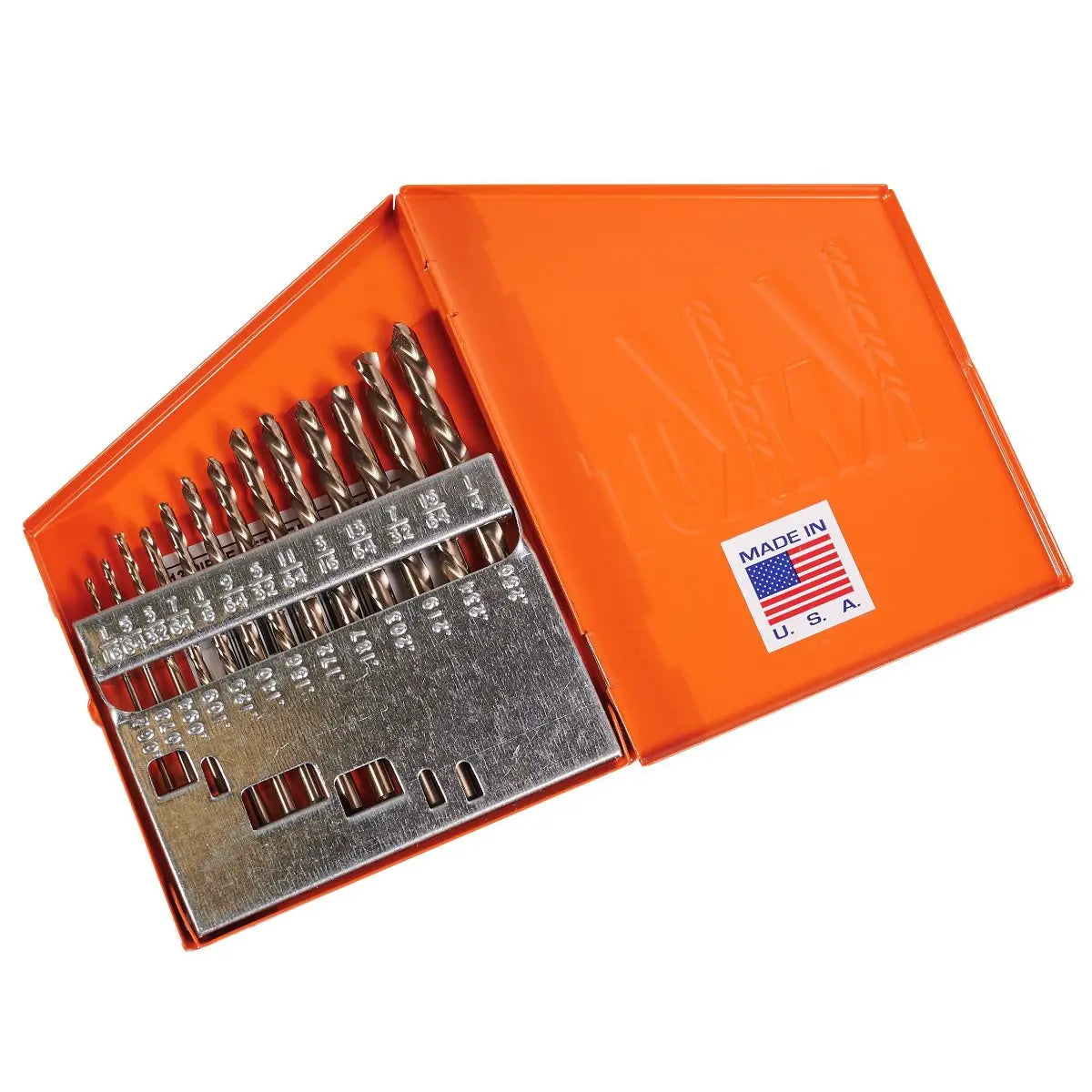 KnKut Set of 13 Fractional Jobber Length Left Hand Drill Bit, 1/16 in - 1/4 in by 64ths - 13KK6 KnKut