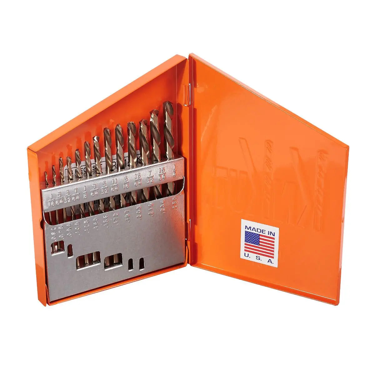 KnKut Set of 13 Fractional Jobber Length Left Hand Drill Bit, 1/16 in - 1/4 in by 64ths - 13KK6 KnKut