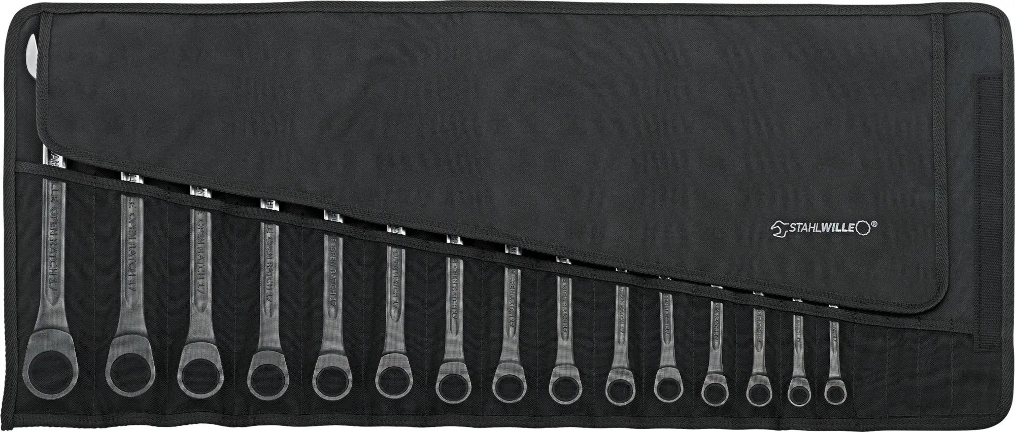 Stahlwille Set of 15 Bi-Hexagon Combination Ratchet Wrench, 8 - 24mm - ST 96401715 Stahlwille