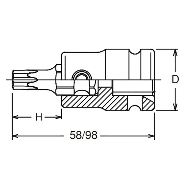 Ko-ken Tools 1/2 Sq. Dr. Bit Socket TORXplusÂ® 50IP Length 58mm Ko-ken Tools