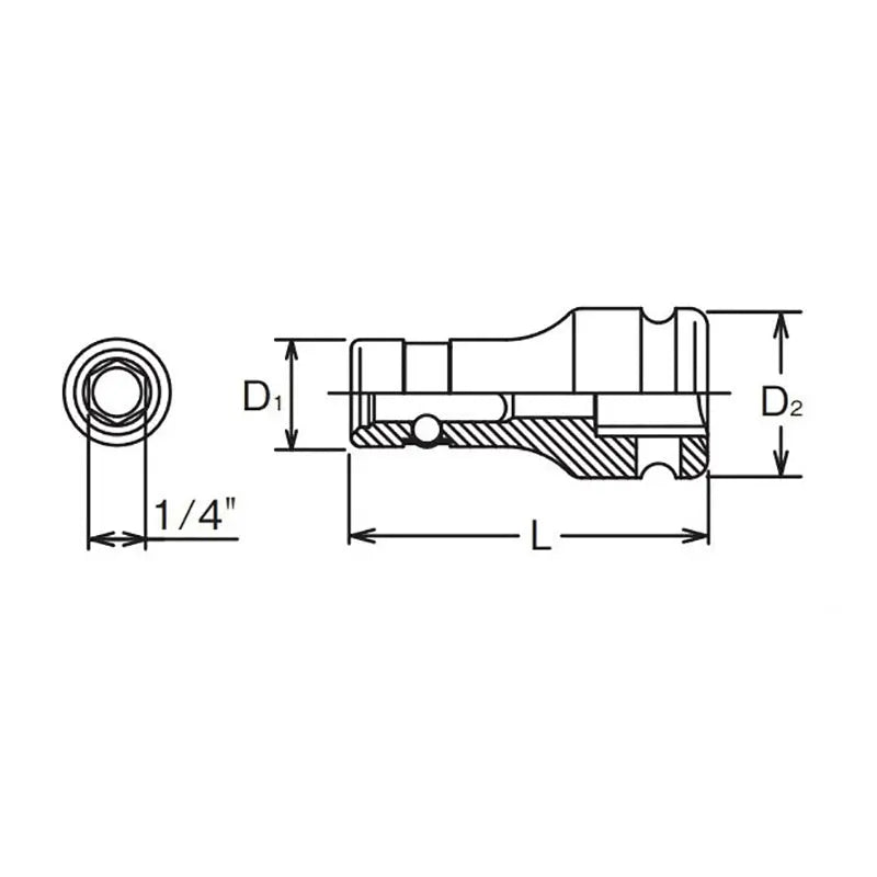 Ko-ken Tools 1/2 Sq. Dr. Bit Holder 1/4 Hex Length 48mm Ko-ken Tools