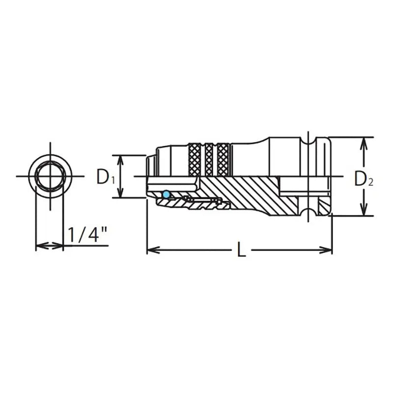 Ko-ken Tools 1/2 Sq. Dr. Adaptor 1/4 For 1/4H Bit Length 55mm Locking Quick release Ko-ken Tools
