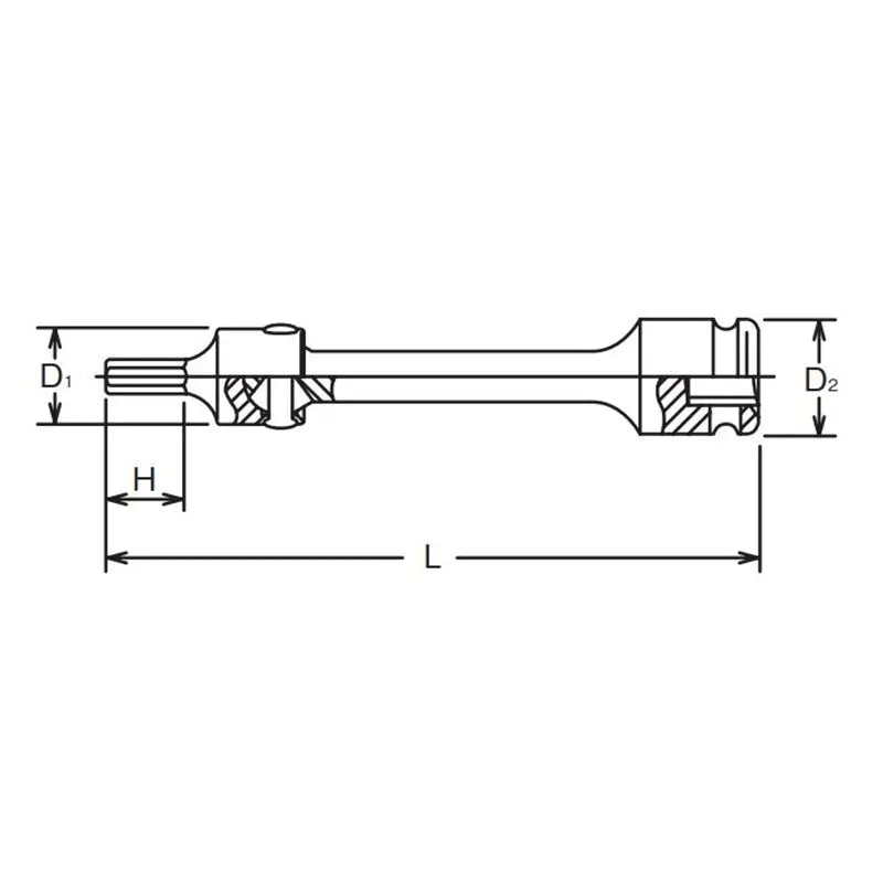 Ko-ken Tools 1/2 Sq. Dr. Extension Universal Bit Socket 10mm Hex Length 150mm Ko-ken Tools