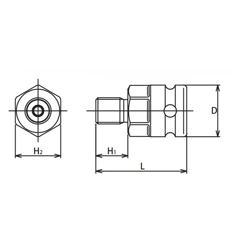 Ko-ken Tools 1/2 Sq. Dr. Drill Chuck Adaptor 1/2 x 20UNF Length 44mm Ko-ken Tools