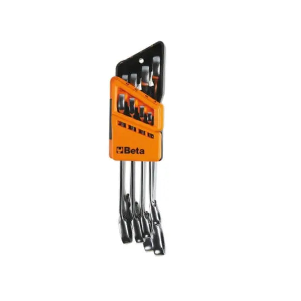 Beta Tools (Article# 142/SC8) Set of 8 Reversible Ratcheting Combination Wrenches with Compact Holder - BT 001420086 