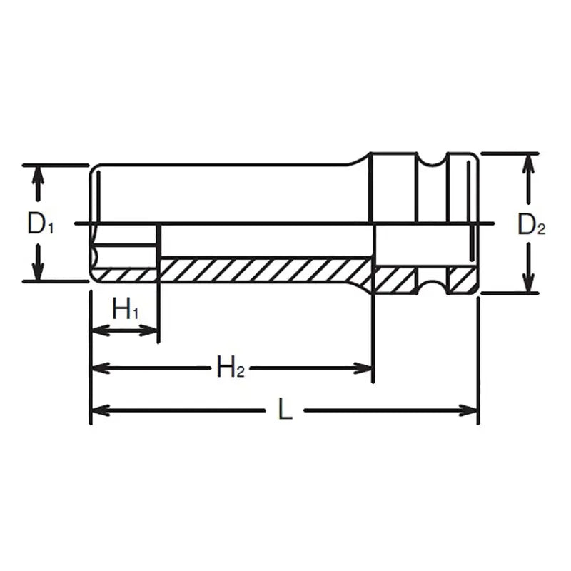 Ko-ken Tools 1/2 Sq. Dr. Socket 5/8 6 point Length 80mm Ko-ken Tools