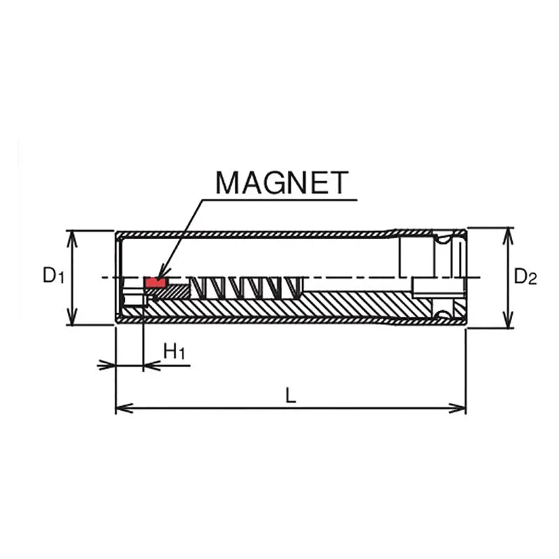 Ko-ken Tools 1/2 Sq. Dr. Socket with Plastic Protector 13mm Slide Magnet Length 80mm Turnable POM cover Ko-ken Tools
