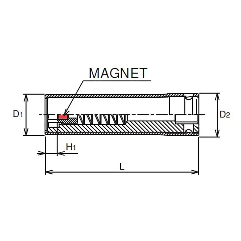 Ko-ken Tools 1/2 Sq. Dr. Socket with Plastic Protector 17mm Slide Magnet Length 80mm Turnable POM cover Ko-ken Tools