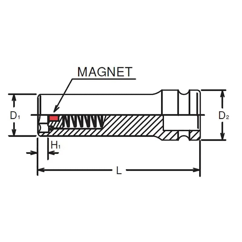 Ko-ken Tools 1/2 Sq. Dr. Socket 18mm Sliding Magnet Ko-ken Tools