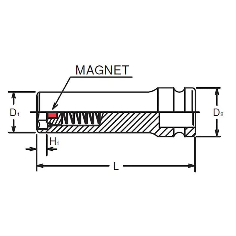 Ko-ken Tools 1/2 Sq. Dr. Socket 19mm Sliding Magnet Ko-ken Tools