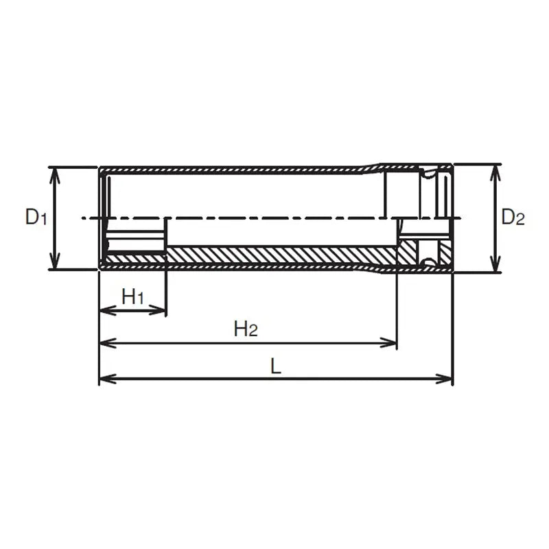 Ko-ken Tools 1/2 Sq. Dr. Socket with Plastic Protector 10mm 6 point Length 80mm Turnable POM cover Ko-ken Tools