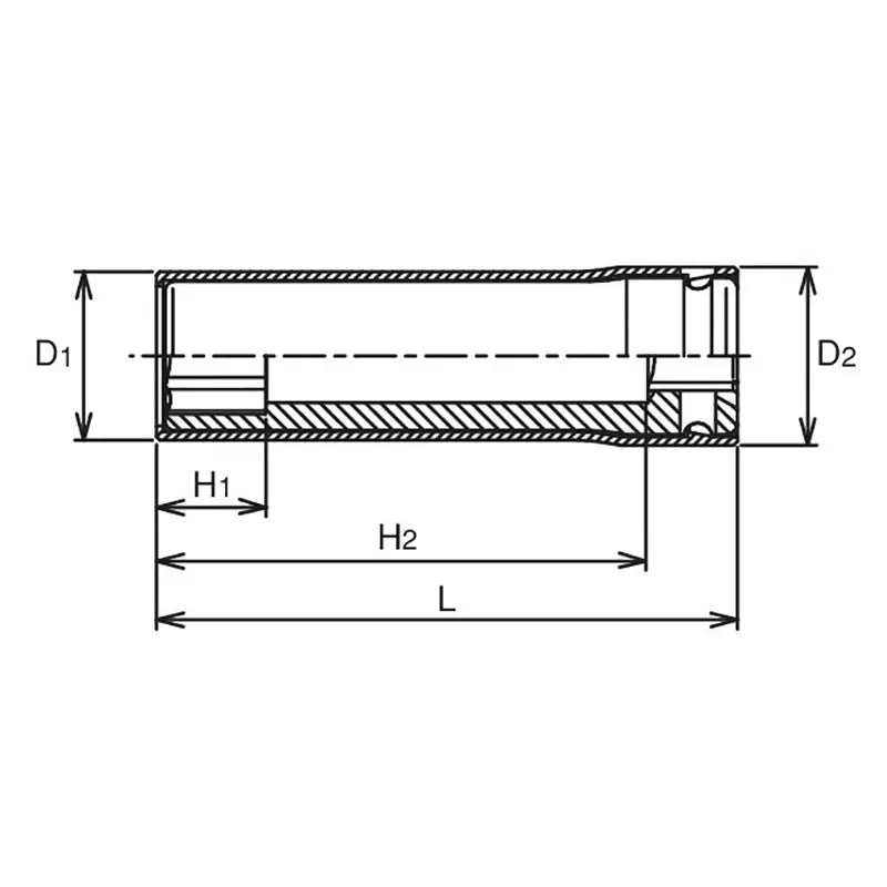 Ko-ken Tools 1/2 Sq. Dr. Socket with Plastic Protector 13mm 6 point Length 80mm Turnable POM cover Ko-ken Tools