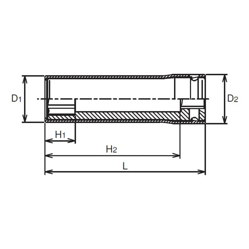 Ko-ken Tools 1/2 Sq. Dr. Socket with Plastic Protector 14mm 6 point Length 80mm Turnable POM cover Ko-ken Tools