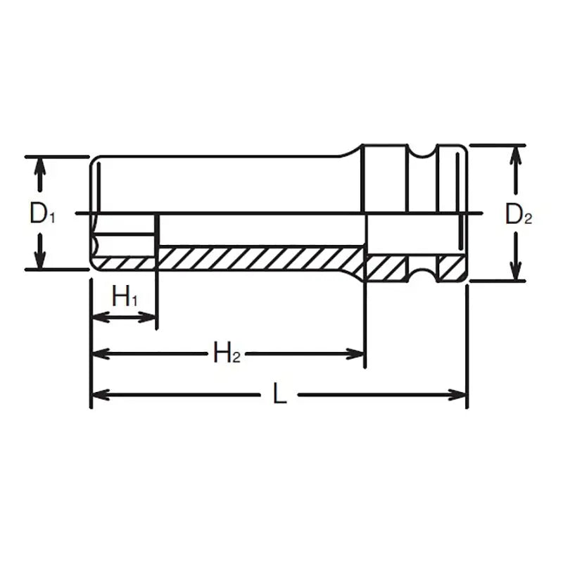 Ko-ken Tools 1/2 Sq. Dr. Socket 24mm 6 point Length 85mm Ko-ken Tools