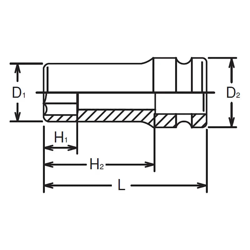 Ko-ken Tools 1/2 Sq. Dr. Socket 9mm 6 point Length 60mm Thin walled Ko-ken Tools