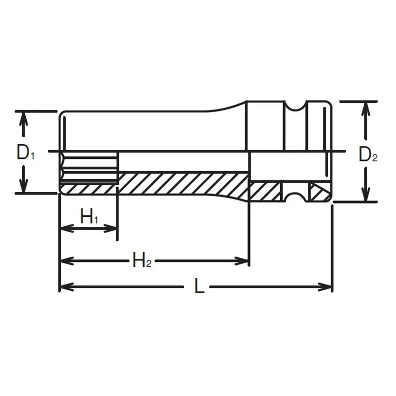 Ko-ken Tools 1/2 Sq. Dr. Socket 26mm 12 point Length 85mm Ko-ken Tools