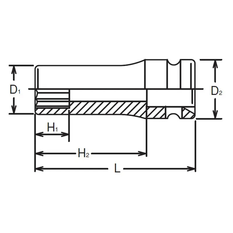 Ko-ken Tools 1/2 Sq. Dr. Socket 8mm 12 point Length 80mm Ko-ken Tools