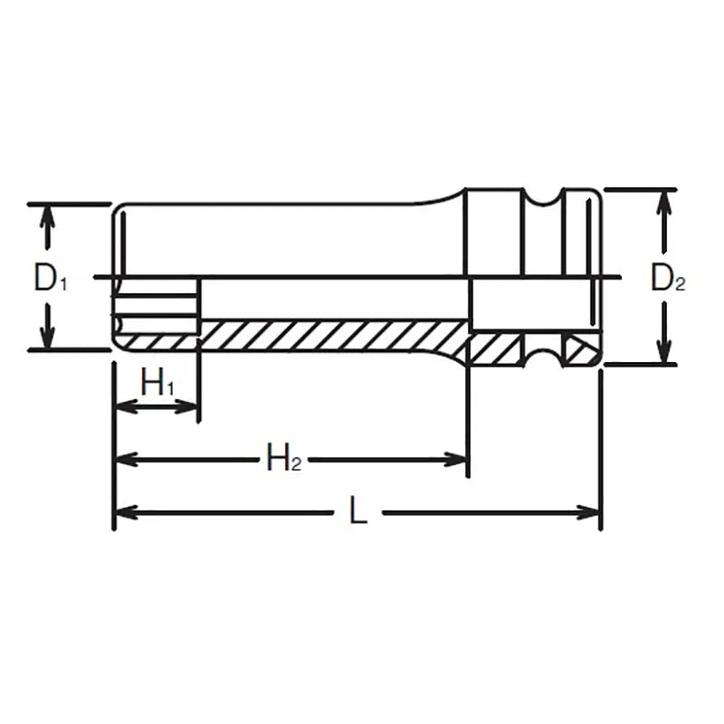 Ko-ken Tools 1/2 Sq. Dr. Socket 13mm Surface Drive Length 80mm Ko-ken Tools