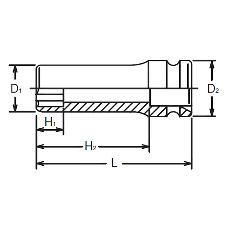Ko-ken Tools 1/2 Sq. Dr. Socket 36mm Surface Drive Length 85mm Ko-ken Tools