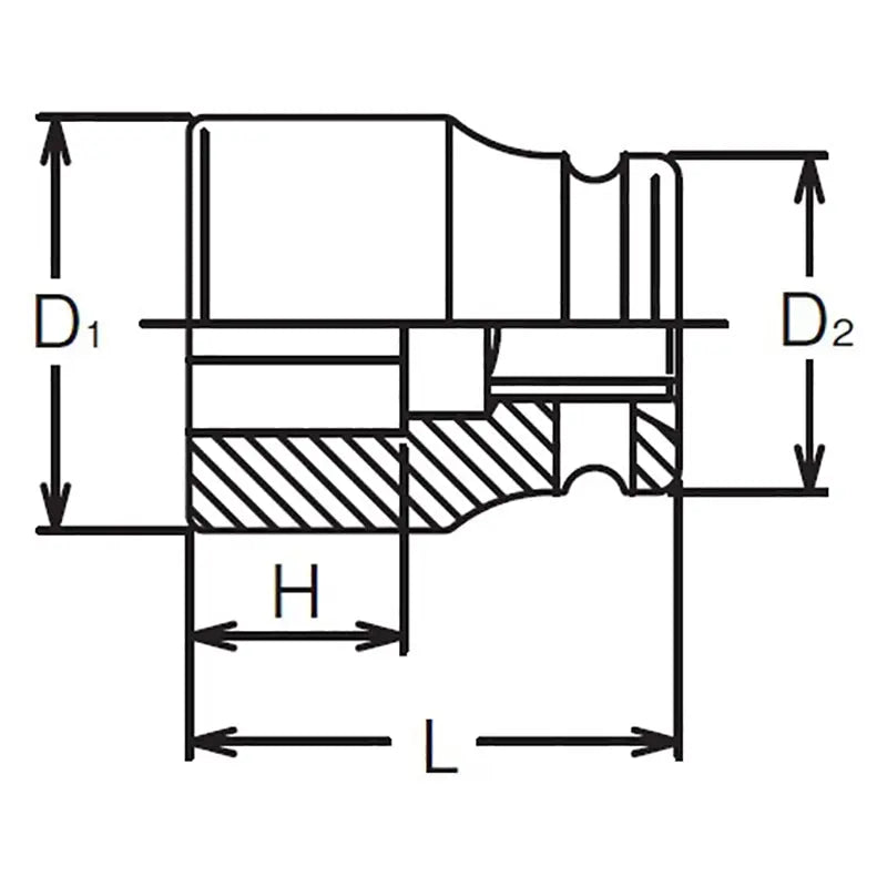 Ko-ken Tools 1/2 Sq. Dr. Socket 8mm 4 point Length 38mm Ko-ken Tools