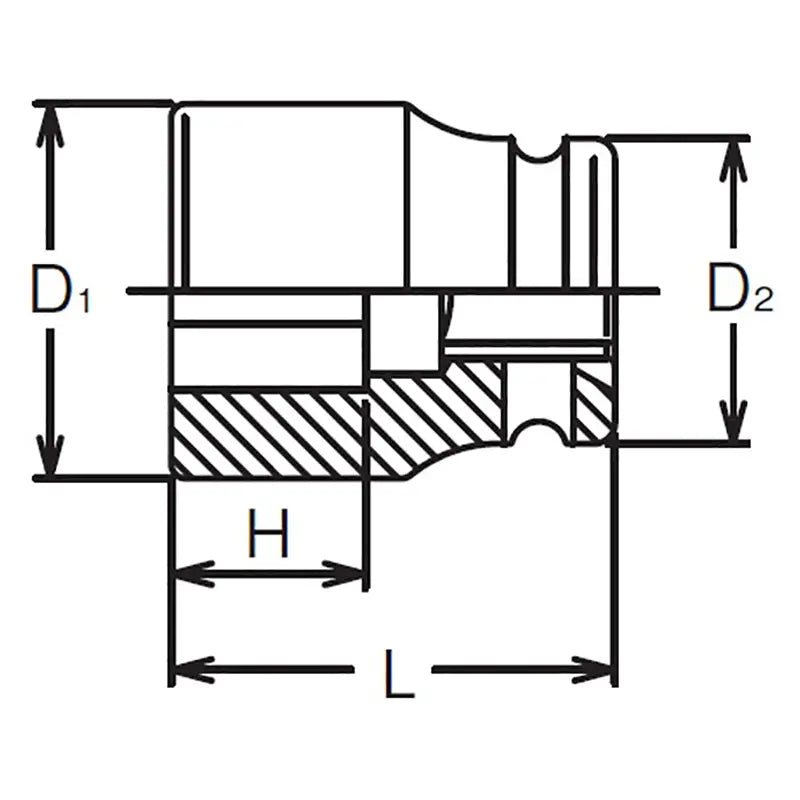 Ko-ken Tools 1/2 Sq. Dr. Socket 9mm 4 point Length 38mm Ko-ken Tools