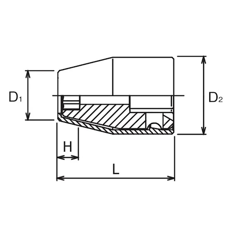 Ko-ken Tools 1/2 Sq. Dr. Socket with Plastic Protector 12mm 6 point Length 39.3mm Turnable POM cover Ko-ken Tools