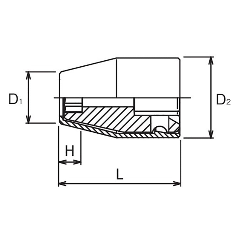 Ko-ken Tools 1/2 Sq. Dr. Socket with Plastic Protector 14mm 6 point Length 39.3mm Turnable POM cover