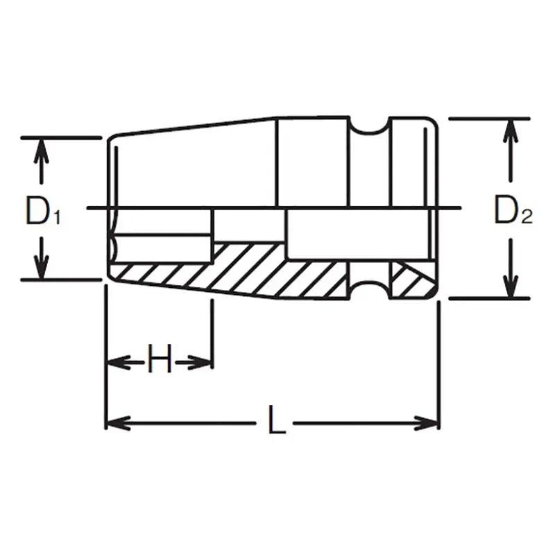 Ko-ken Tools 1/2 Sq. Dr. Socket 15mm 6 point Length 38mm Ko-ken Tools