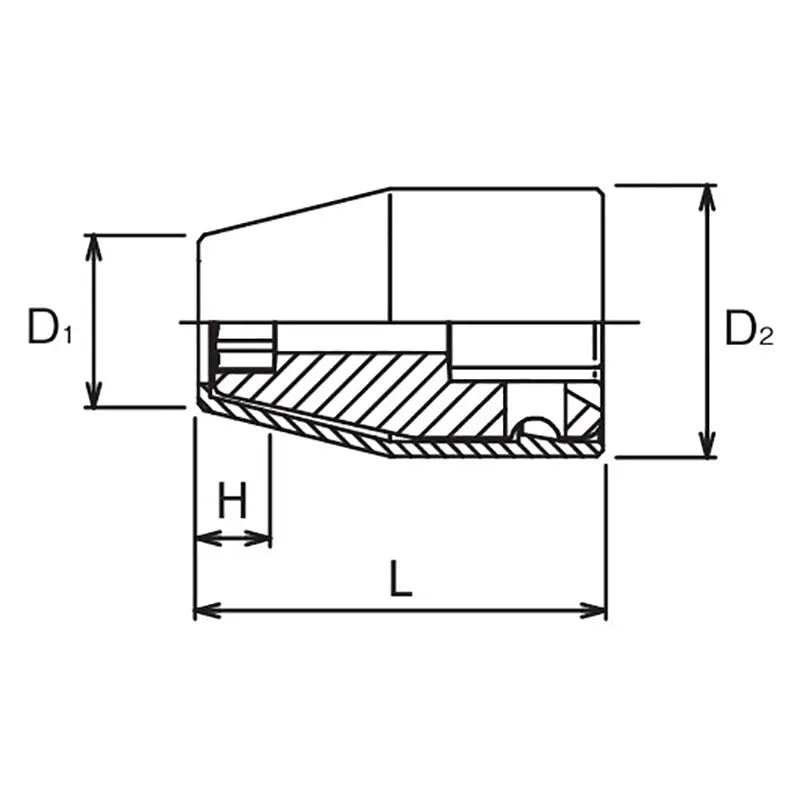 Ko-ken Tools 1/2 Sq. Dr. Socket with Plastic Protector 16mm 6 point Length 39.3mm Turnable POM cover Ko-ken Tools