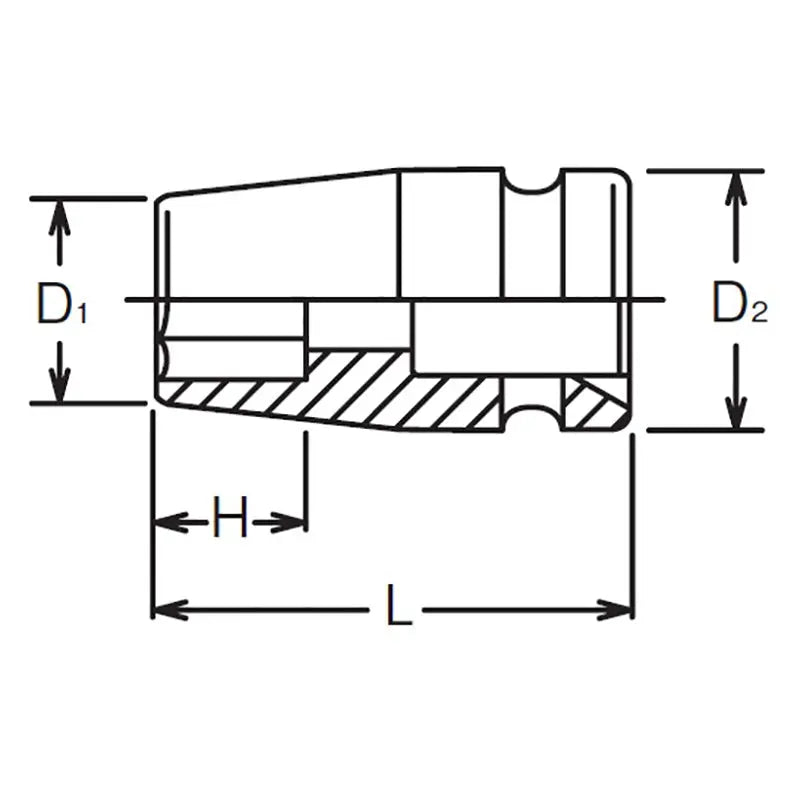 Ko-ken Tools 1/2 Sq. Dr. Socket 9mm 6 point Length 38mm Ko-ken Tools