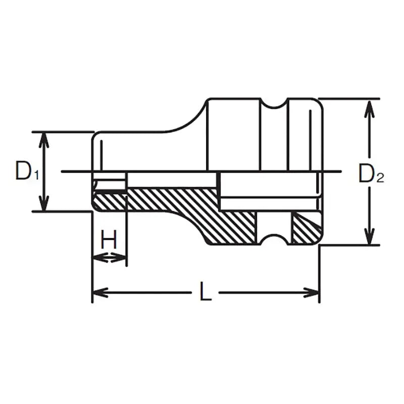 Ko-ken Tools 1/2 Sq. Dr. Socket 6S Length 38mm Ko-ken Tools