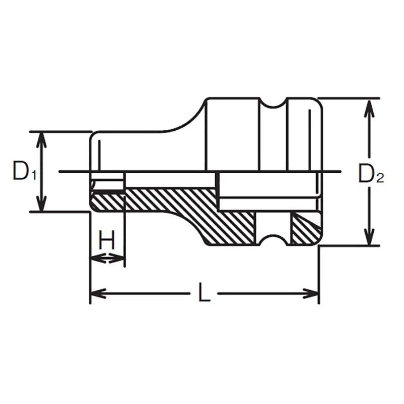 Ko-ken Tools 1/2 Sq. Dr. Socket 8S Length 38mm Ko-ken Tools