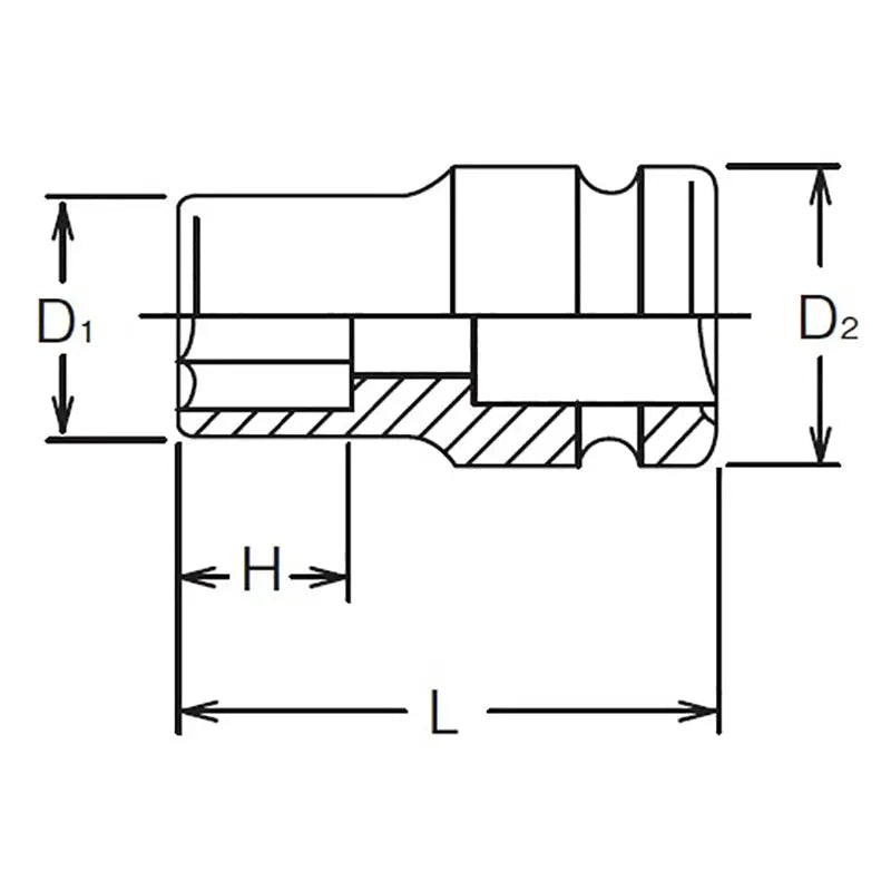 Ko-ken Tools 1/2 Sq. Dr. Socket 30mm 6 point Length 42mm Thin walled Ko-ken Tools